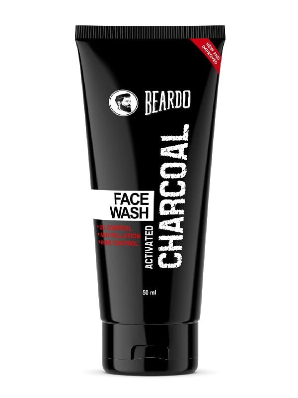 Beardo Activated Charcoal Face Wash for men, 50 ml-1.webp